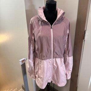 Columbia Isabella Lake Long‎ Line Windbreaker Jacket Lightweight Pink Hooded M